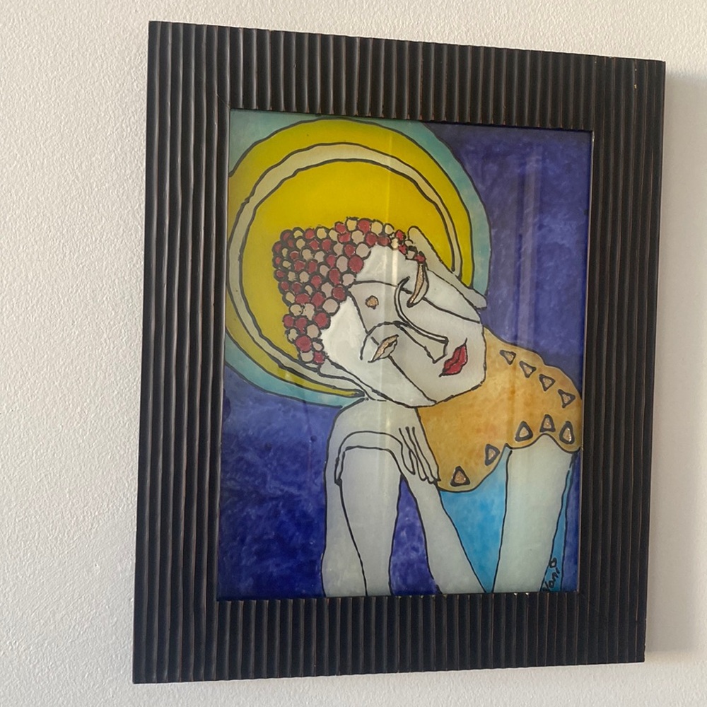 SOLDCalming Buddah Glass painting Suncatcher - Picture 1 of 4